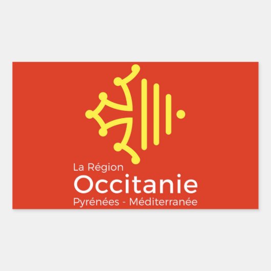 autocollant "région Occitanie" France 長方形シール (正面)