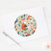 Autocollant rond renard roux ラウンドシール (封筒)