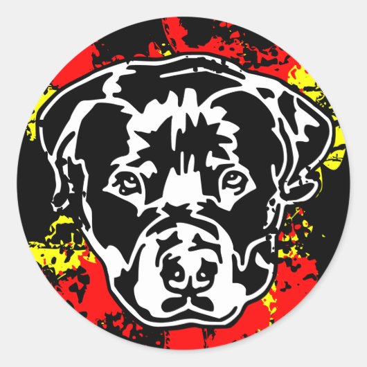 autocollant rottweiler ラウンドシール (正面)