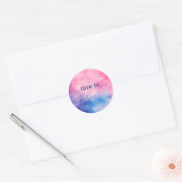 Autocollant Saint-Valentin - Design Aquarelle ラウンドシール