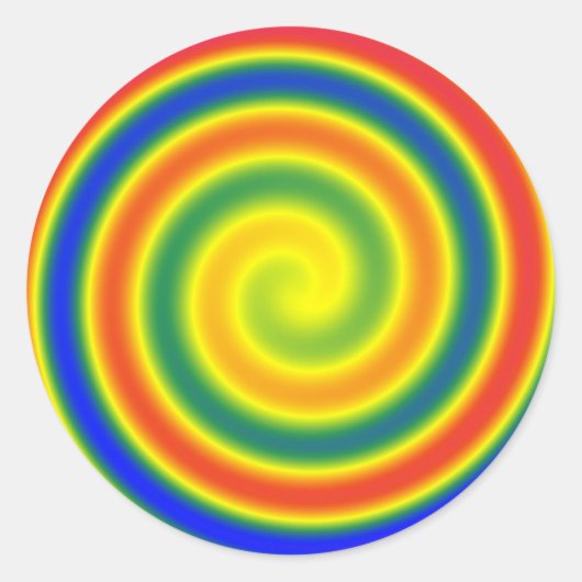 Autocollant spirale arc-en-ciel      (x20) ラウンドシール (正面)