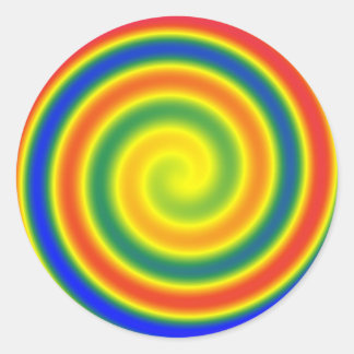 Autocollant spirale arc-en-ciel      (x20) ラウンドシール