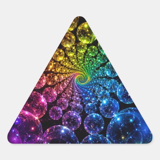 Autocollant spirale psychedelique 三角形シール (正面)