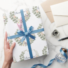 Autocollant thank you floral ラッピングペーパー