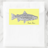 Autocollant "Truite Fario" 長方形シール (バッグ)