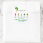 Autocollants Go Vegan ラウンドシール (バッグ)