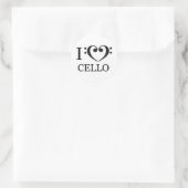 Autocollants I Love Cello ラウンドシール (バッグ)