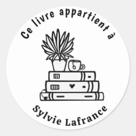 Autocollants ronds classiques livres ラウンドシール