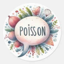 Autocollants ronds classiques (Poisson) ラウンドシール