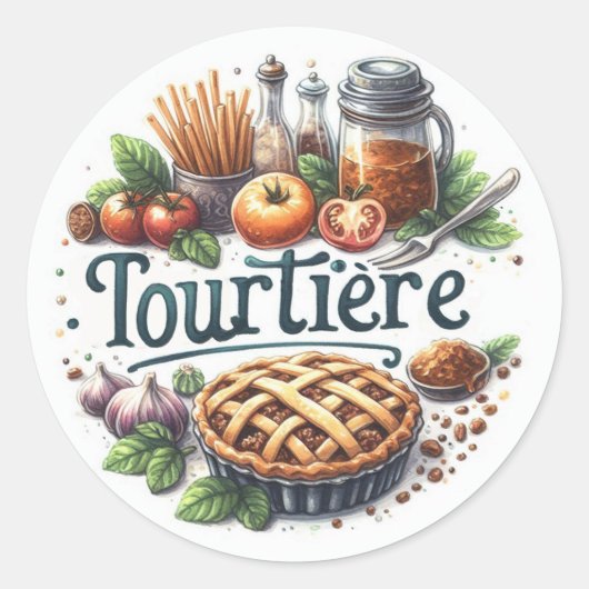 Autocollants ronds classiques (Tourtière) ラウンドシール (正面)