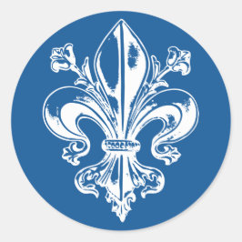 AutocollantX20 Fleur de lys français métal antique ラウンドシール