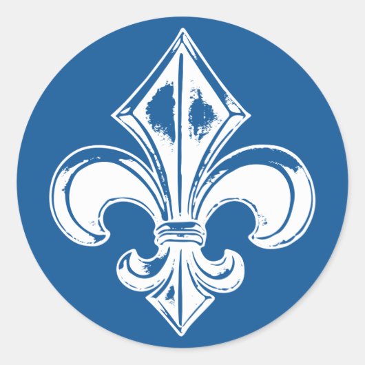 AutocollantX20 Fleur de lys français métal antique ラウンドシール (正面)