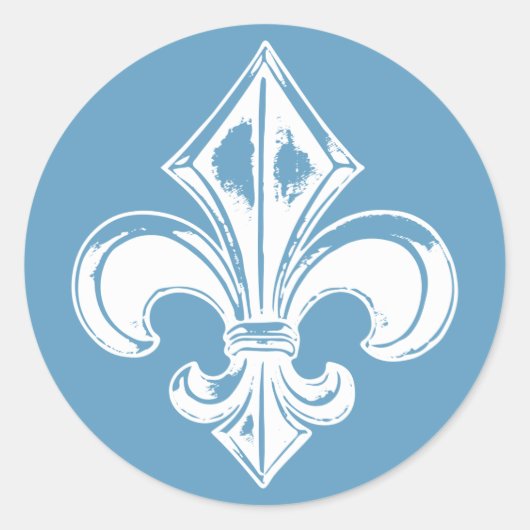 AutocollantX20 Fleur de lys français métal antique ラウンドシール (正面)