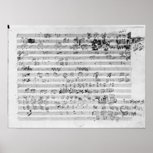 Autograph score sheet for the Trio mi bemol opus ポスター (正面)