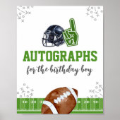 Autographs Football Birthday Guest Book Sign ポスター (正面)