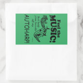 Autoharp音楽感じの矩形ステッカー 長方形シール (バッグ)