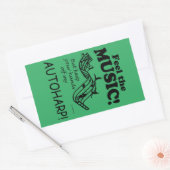 Autoharp音楽感じの矩形ステッカー 長方形シール (封筒)