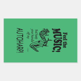 Autoharp音楽感じの矩形ステッカー 長方形シール