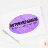 Autoharpaholicがライフを奪うオーバルステッカー 楕円形シール (封筒)