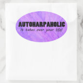 Autoharpaholicがライフを奪うオーバルステッカー 楕円形シール (バッグ)