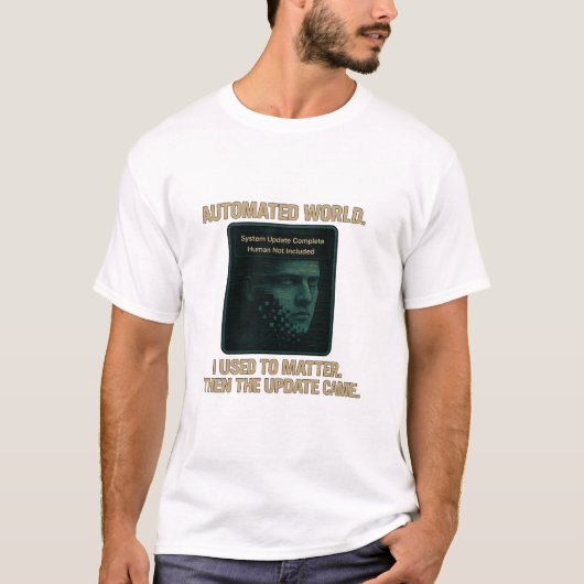 Automated World – AI Update Glitchcore Tシャツ (正面)