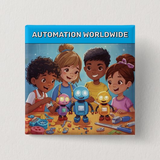 Automation Worldwide™ Button 缶バッジ (正面)