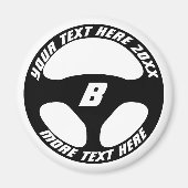 Automotive black car steering wheel custom fridge マグネット (正面)