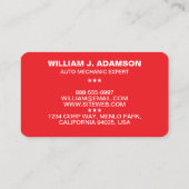 AUTOMOTIVE CAR REPAIR SERVICE | AUTO MECHANIC 名刺 (裏面)