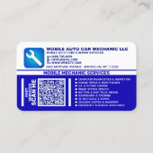 AUTOMOTIVE CAR REPAIR SERVICES | MOBILE MECHANIC 名刺 (裏面)