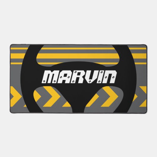 Automotive desk mat or mouse pad with custom text デスクマット (正面)
