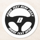 Automotive drink coaster with car wheel logo ラウンドペーパーコースター (正面)