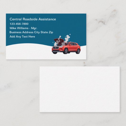 Automotive Repair Roadside Assistance 名刺 (正面/裏面)