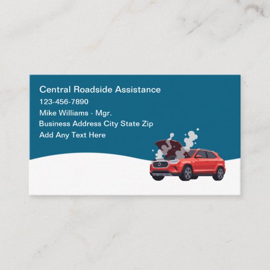Automotive Repair Roadside Assistance 名刺 (正面)