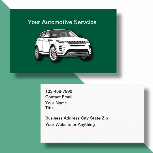 Automotive Services Business Cards Design 名刺