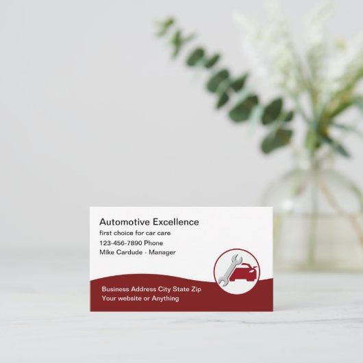 Automotive Services Cool Business Card Design 名刺 (スタンド正面)