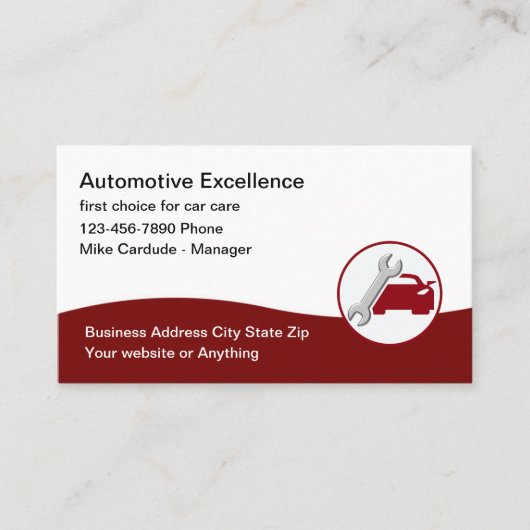 Automotive Services Cool Business Card Design 名刺 (正面)