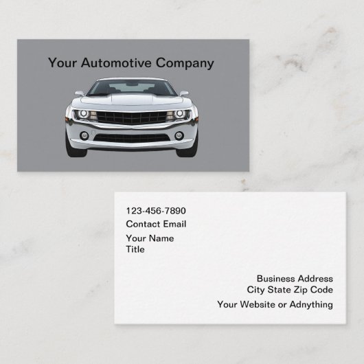 Automotive Services Simple Business Cards 名刺 (正面/裏面)