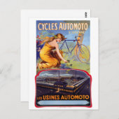 Automoto Cycles 1914ヴィンテージ広告のポスター ポストカード (正面/裏面)