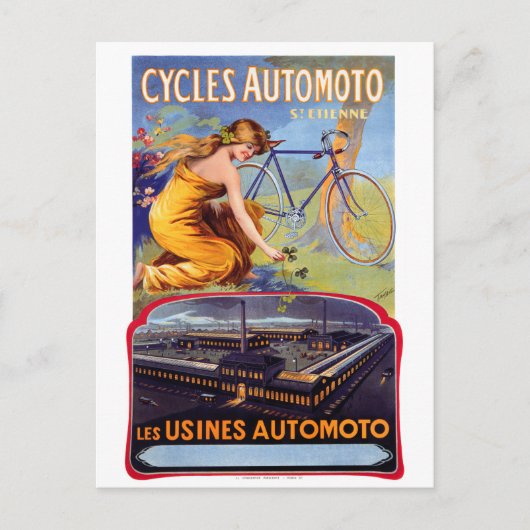Automoto Cycles 1914ヴィンテージ広告のポスター ポストカード (正面)
