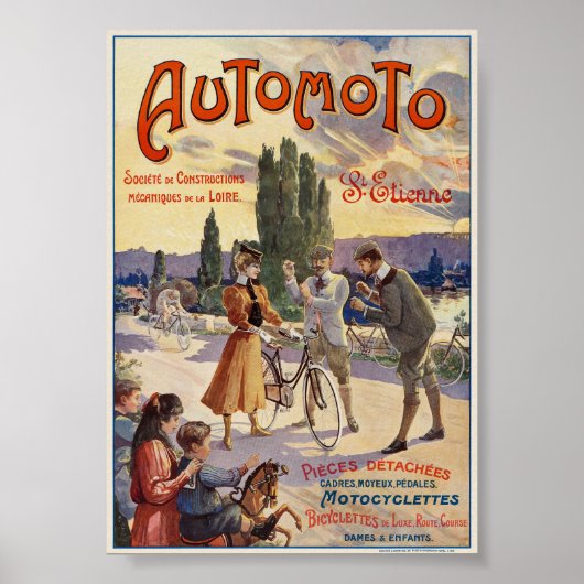 Automoto St. Etienne Vintage Poster 1905 ポスター (正面)