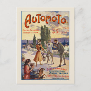 Automoto St. Etienne Vintage Poster 1905 ポストカード
