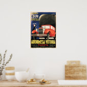 AUTORIMESSA VITTORIA Padovaイタリアヴィンテージカー ポスター (キッチン)