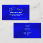 Autosalesの氷青いスポーツの自動車、クロム一見 名刺 (正面/裏面)