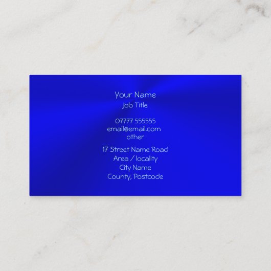 Autosalesの氷青くクラシックな自動車、クロム一見 名刺 (裏面)