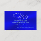 Autosalesの氷青くクラシックな自動車、クロム一見 名刺 (正面)