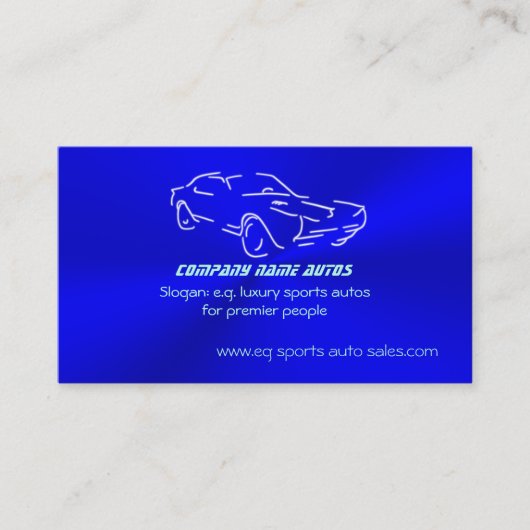 Autosalesの氷青くクラシックな自動車、クロム一見 名刺 (正面)