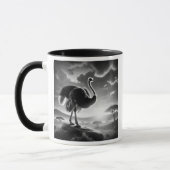 Autruche sur un rocher en savane. マグカップ (左)