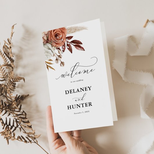 Autum素朴フローラ結婚紙冊子 チラシ