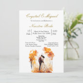 Autum bride and groom silhouette  招待状 (スタンド正面)