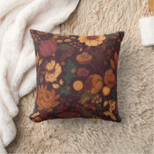 Autum Flower brown Season Decoration クッション (ブランケット)